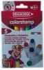 Fibracolor Флумастри 5 цвята + печати
